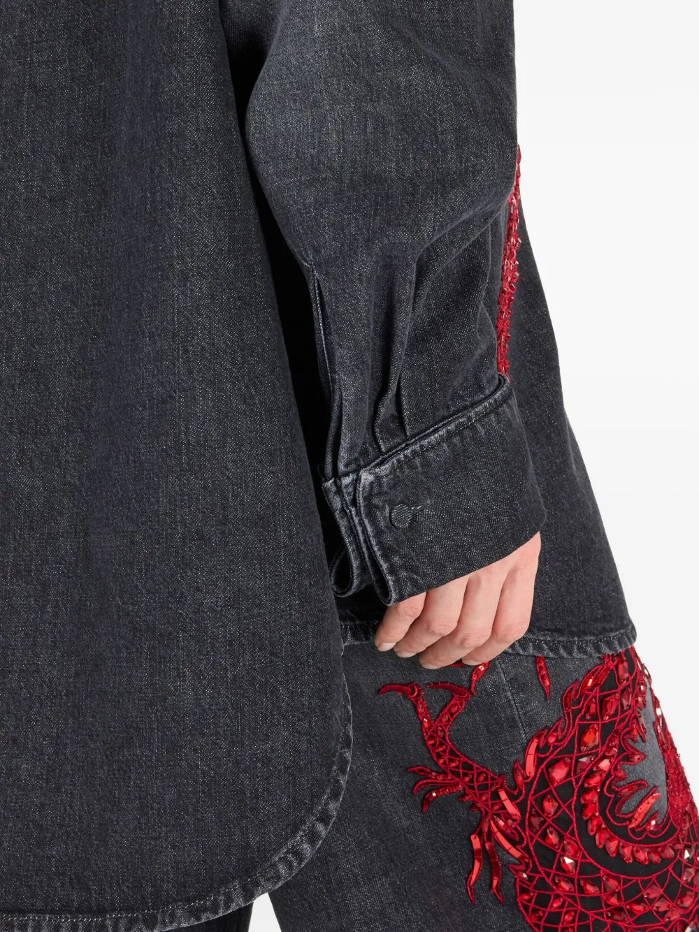 Roberto Cavalli Blouse met pailletten Zwart