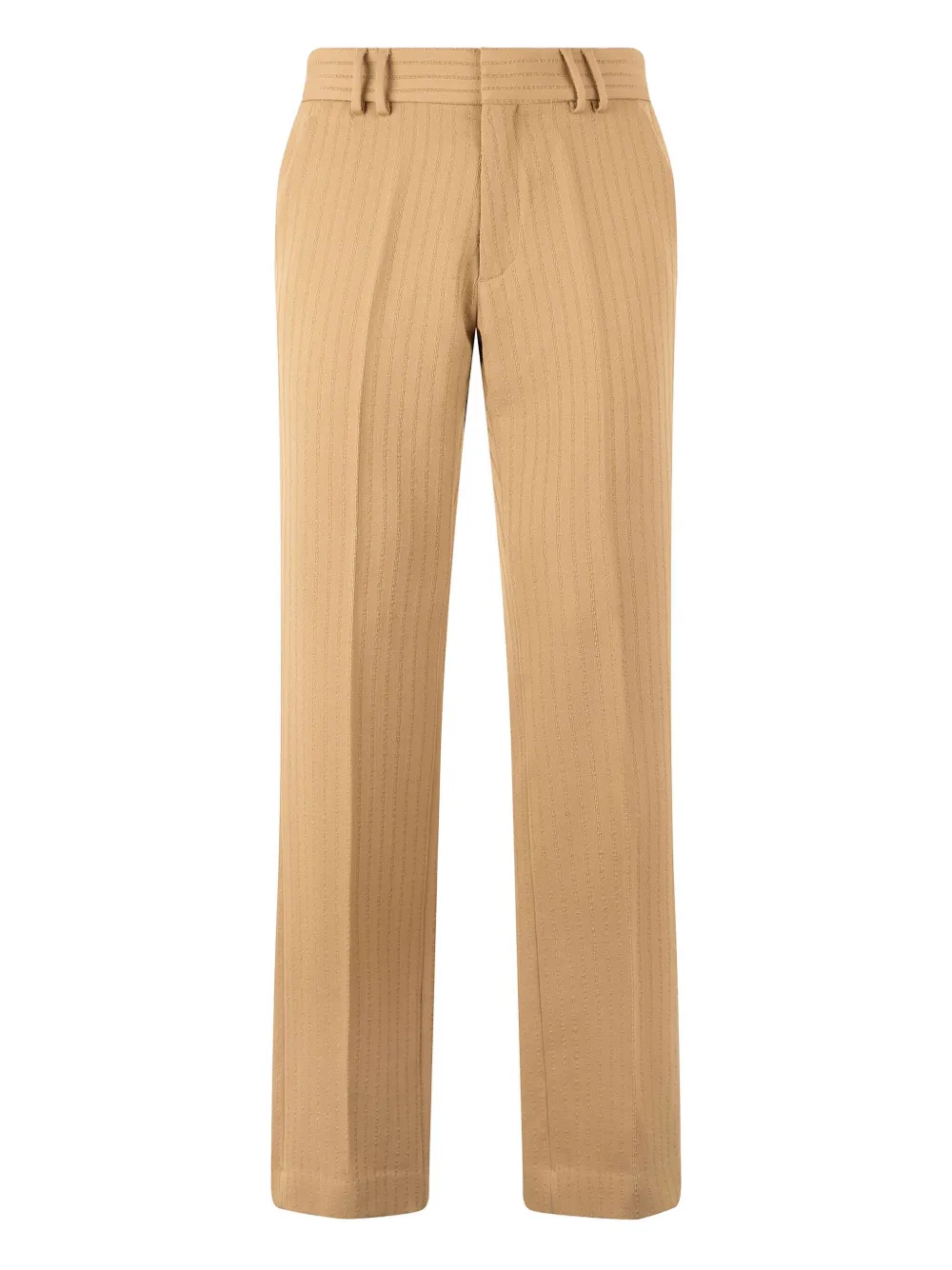 Roberto Cavalli Striped Virgin Wool Trousers In Brown