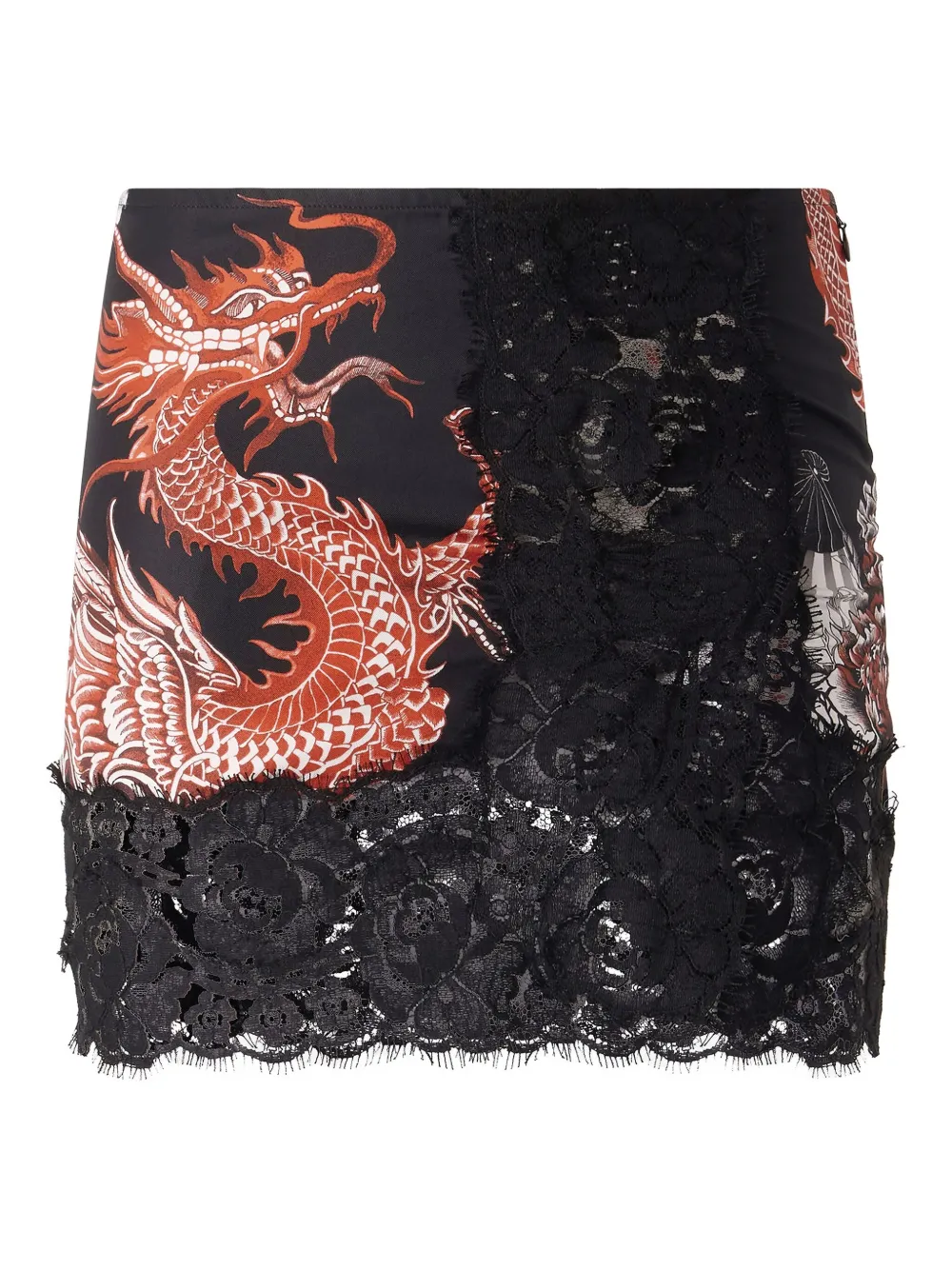 dragon-print lace skirt