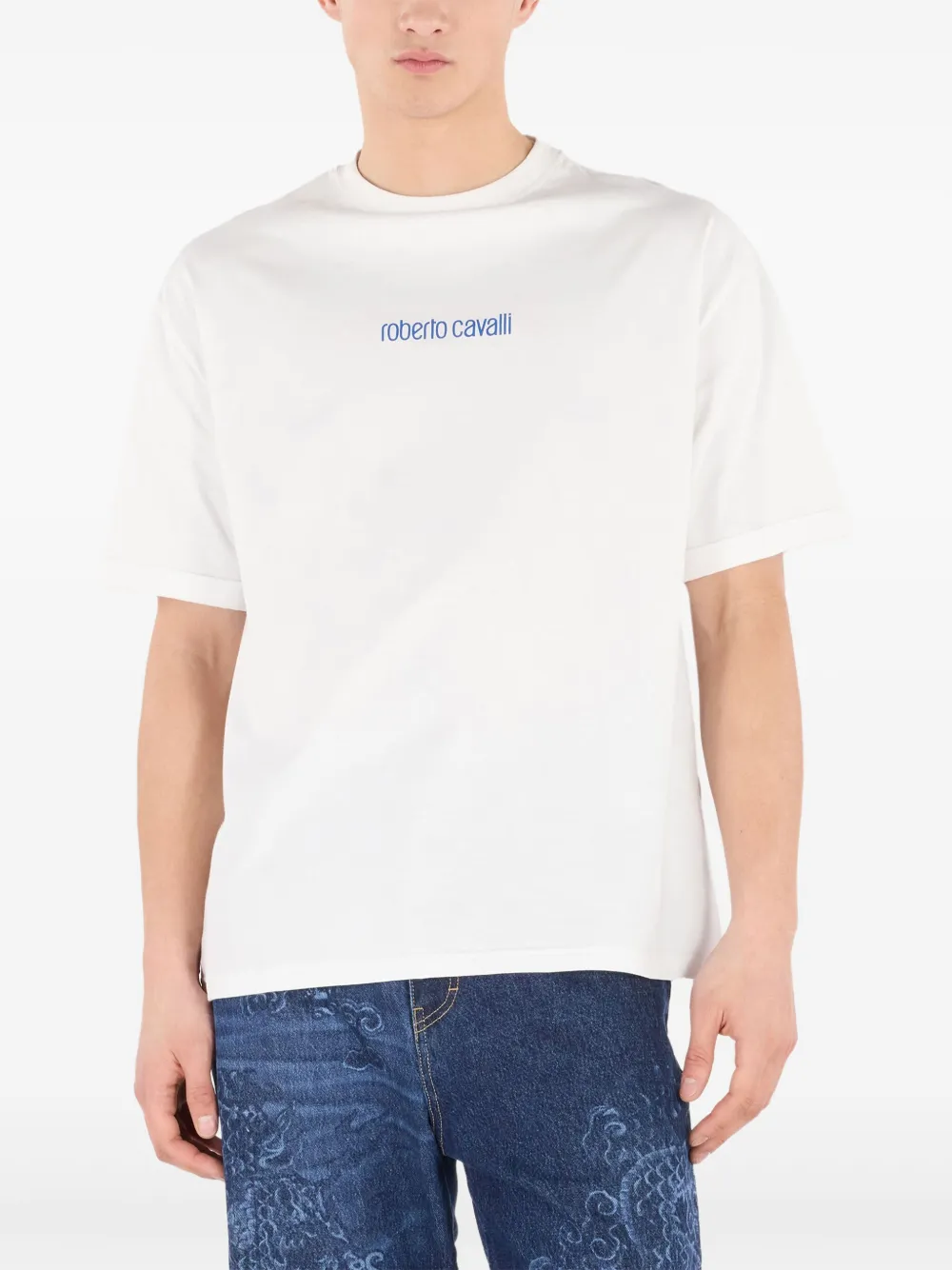 Roberto Cavalli T-shirt met logoprint Wit