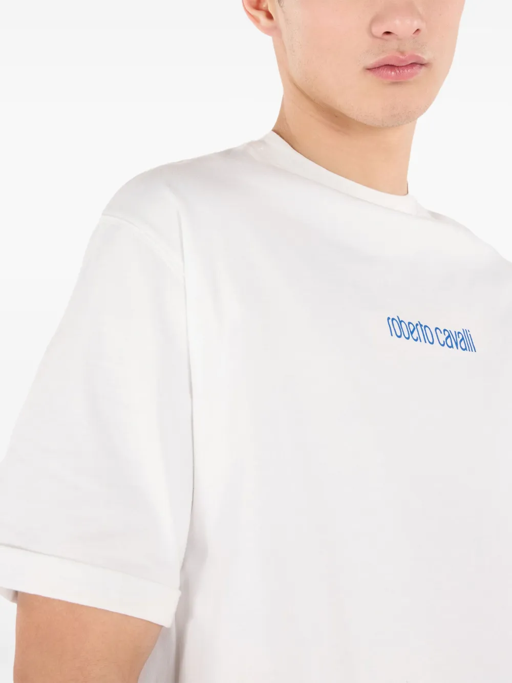 Roberto Cavalli T-shirt met logoprint Wit