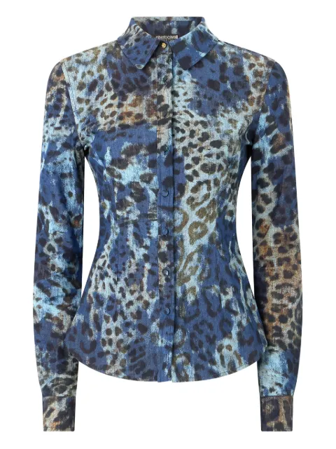 Roberto Cavalli leopard-print button-up shirt