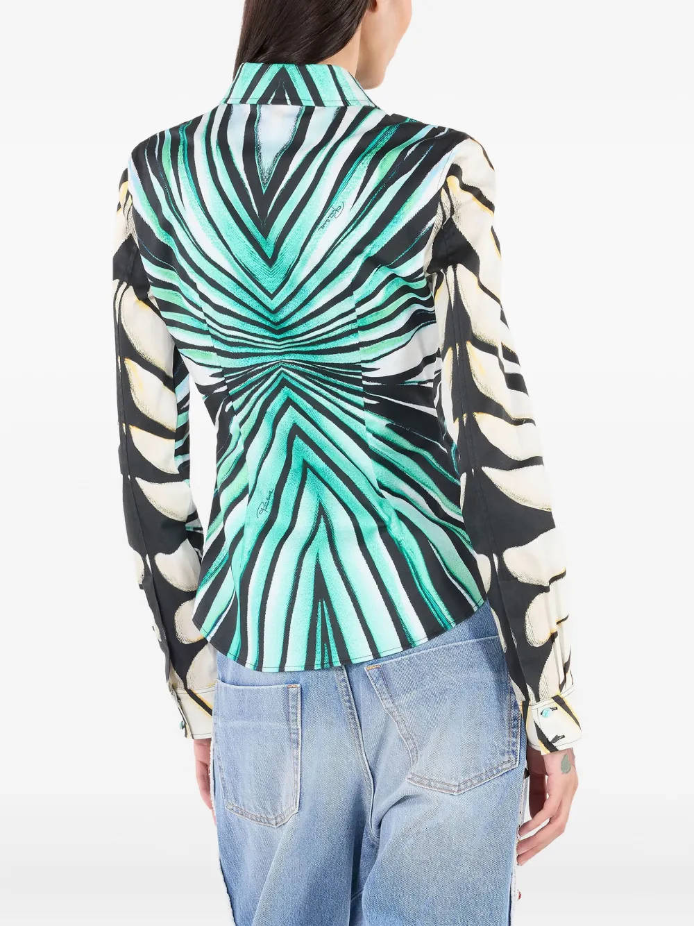 Roberto Cavalli Overhemd met print Blauw