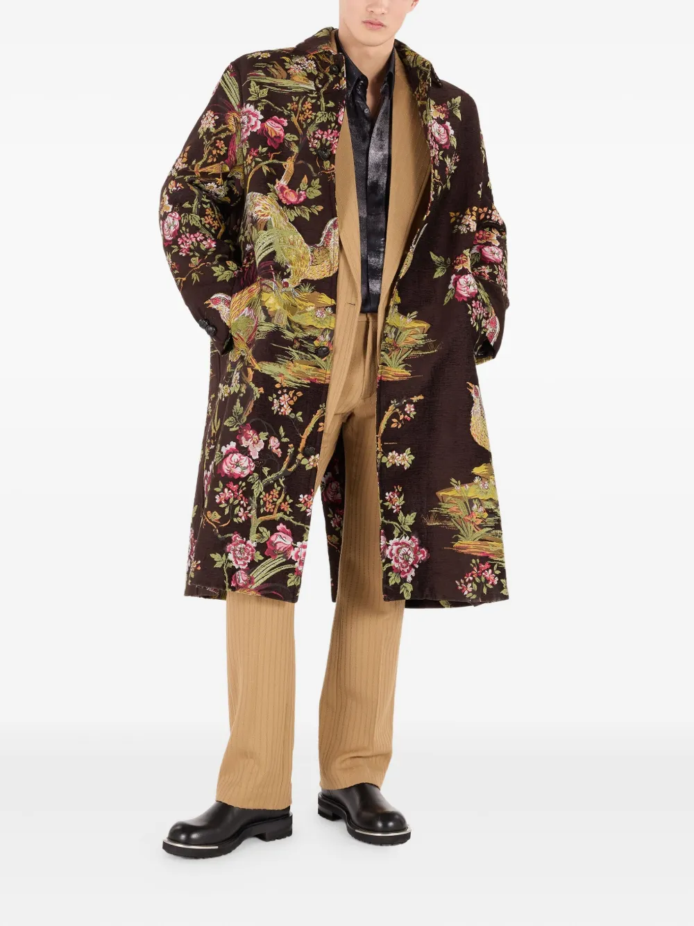 Roberto Cavalli landscape-jacquard coat | Single Breasted Coats | Image 2