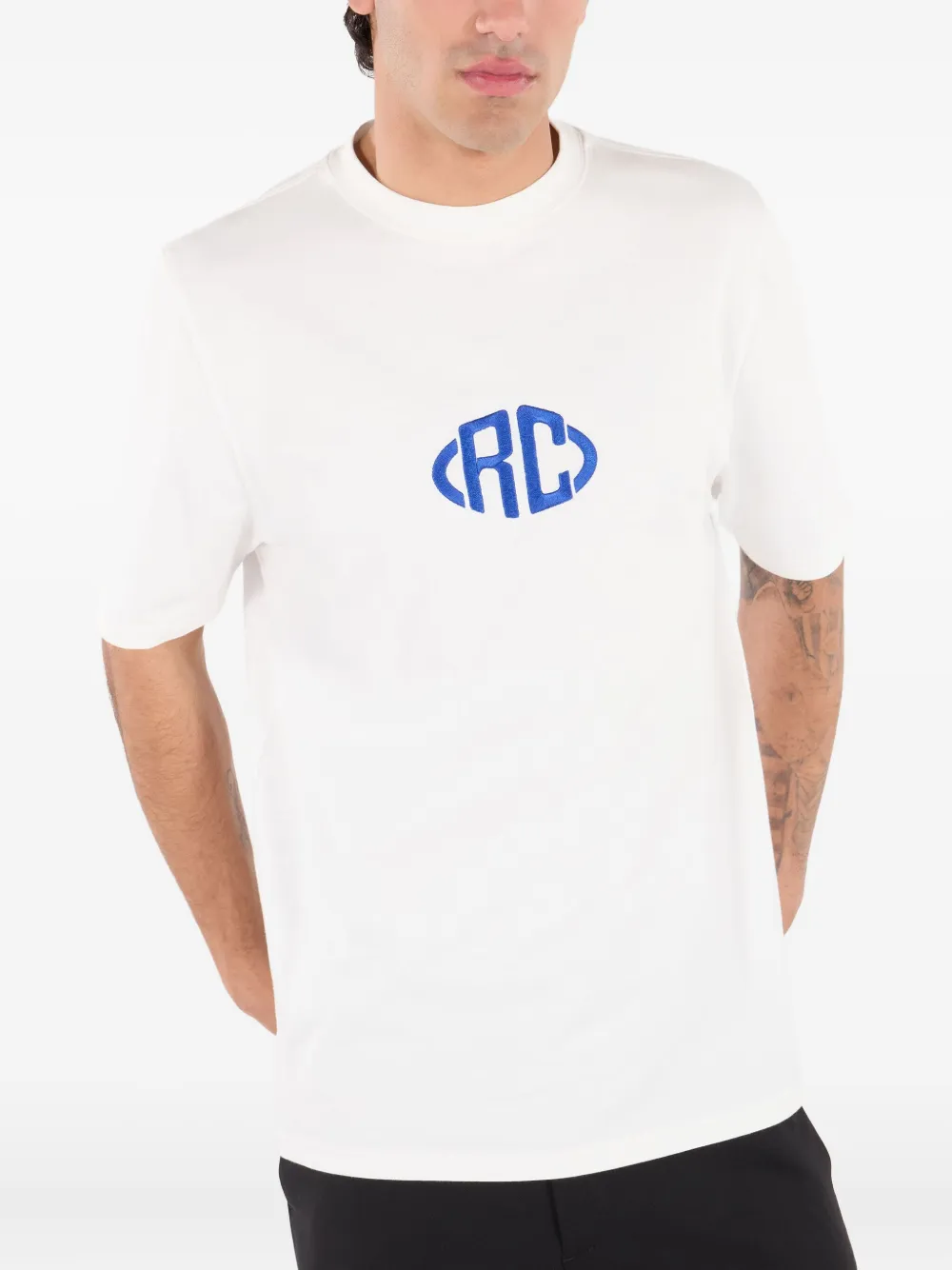 Roberto Cavalli T-shirt met geborduurd logo Wit