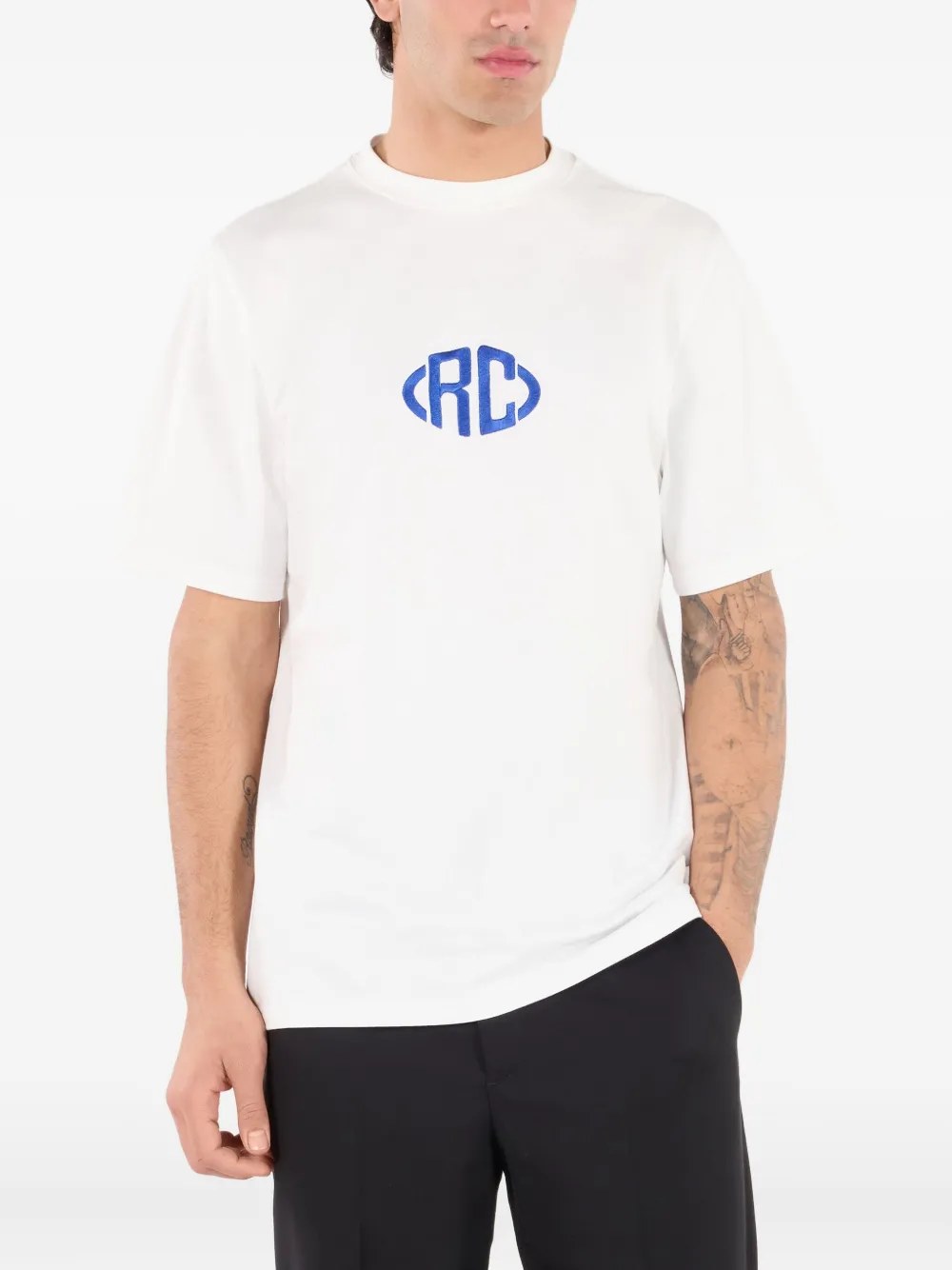 Roberto Cavalli T-shirt met geborduurd logo Wit