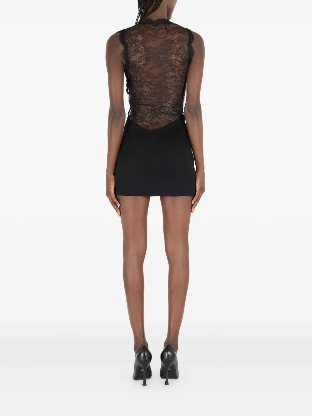 Roberto Cavalli Mini-jurk met kant Zwart