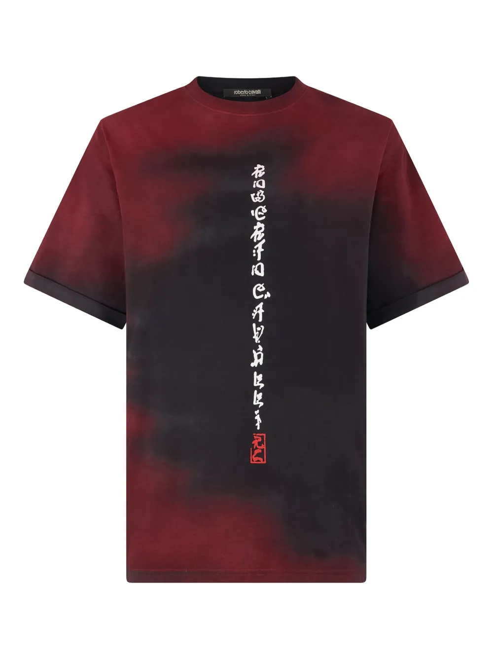 dragon-print tie-dye effect T-shirt