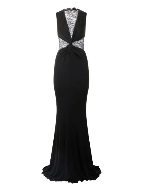 Roberto Cavalli lace-insert gown