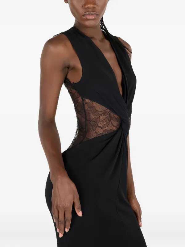 Roberto Cavalli lace-insert Gown | Black | FARFETCH Roberto Cavalli lace-insert Gown | Black | FARFETCH