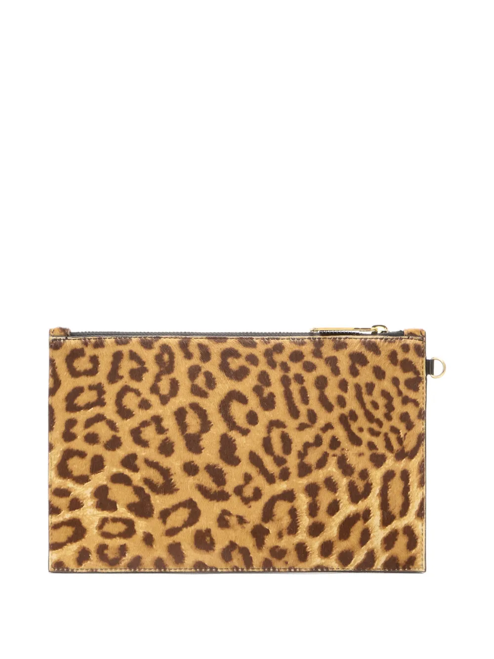 Roberto Cavalli Clutch met luipaardprint en rits Bruin