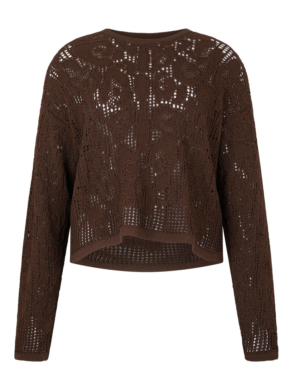 Roberto Cavalli Crochet-effect Sweater In Brown