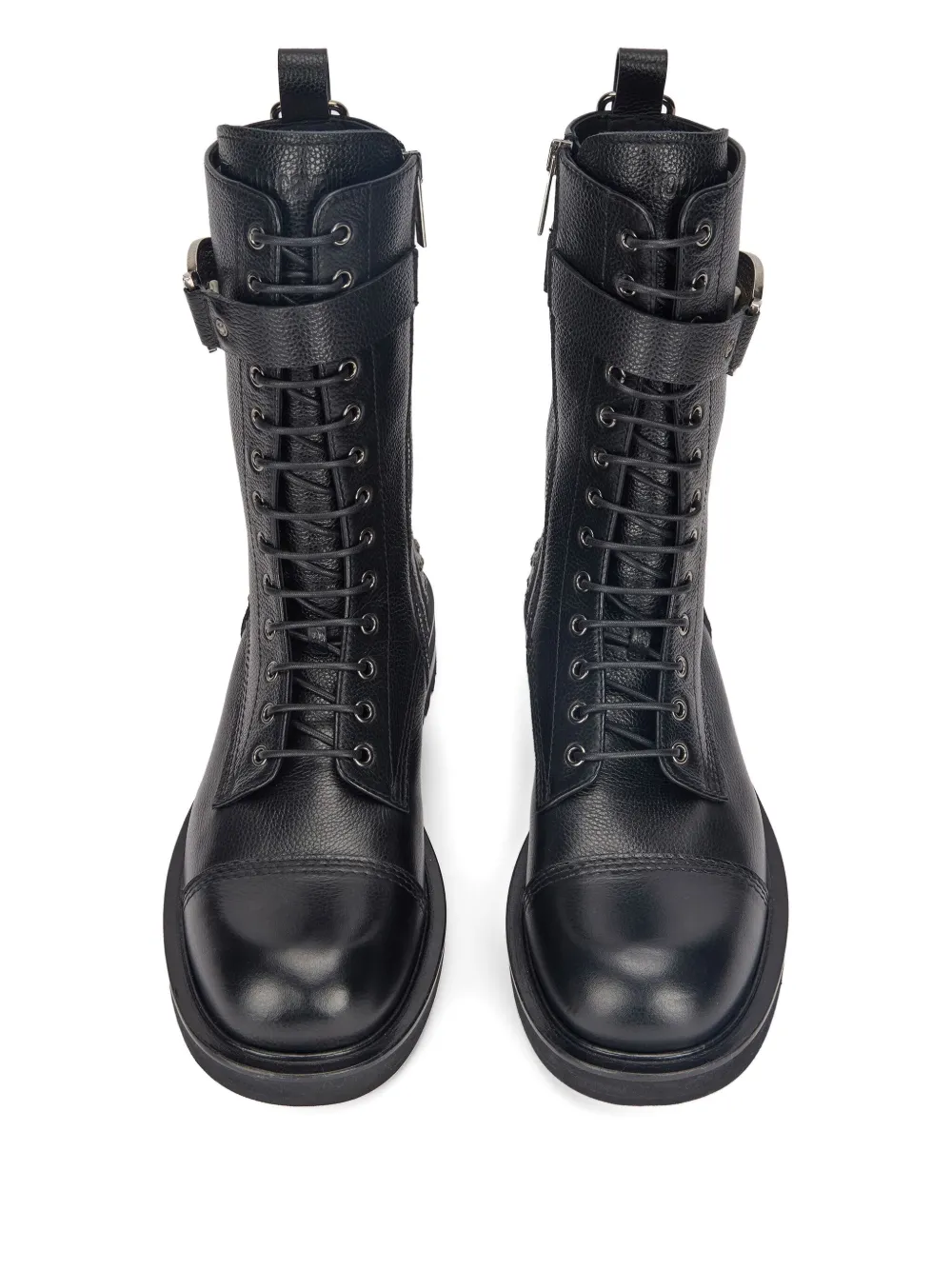 Roberto Cavalli Combat Boots With Rc Monogram Detail In Black