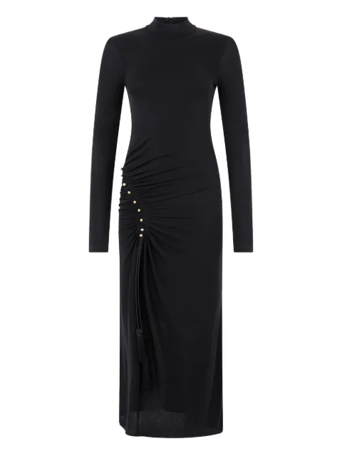 Roberto Cavalli gathered-detail high-neck midi dress