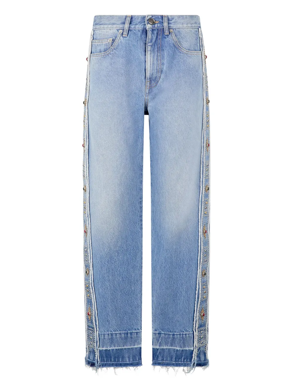 Roberto Cavalli Stud-embellished Jeans In Blue