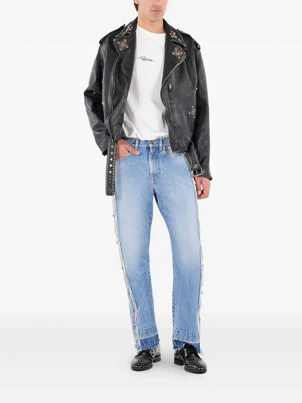 Roberto Cavalli Jeans verfraaid met studs - Blauw