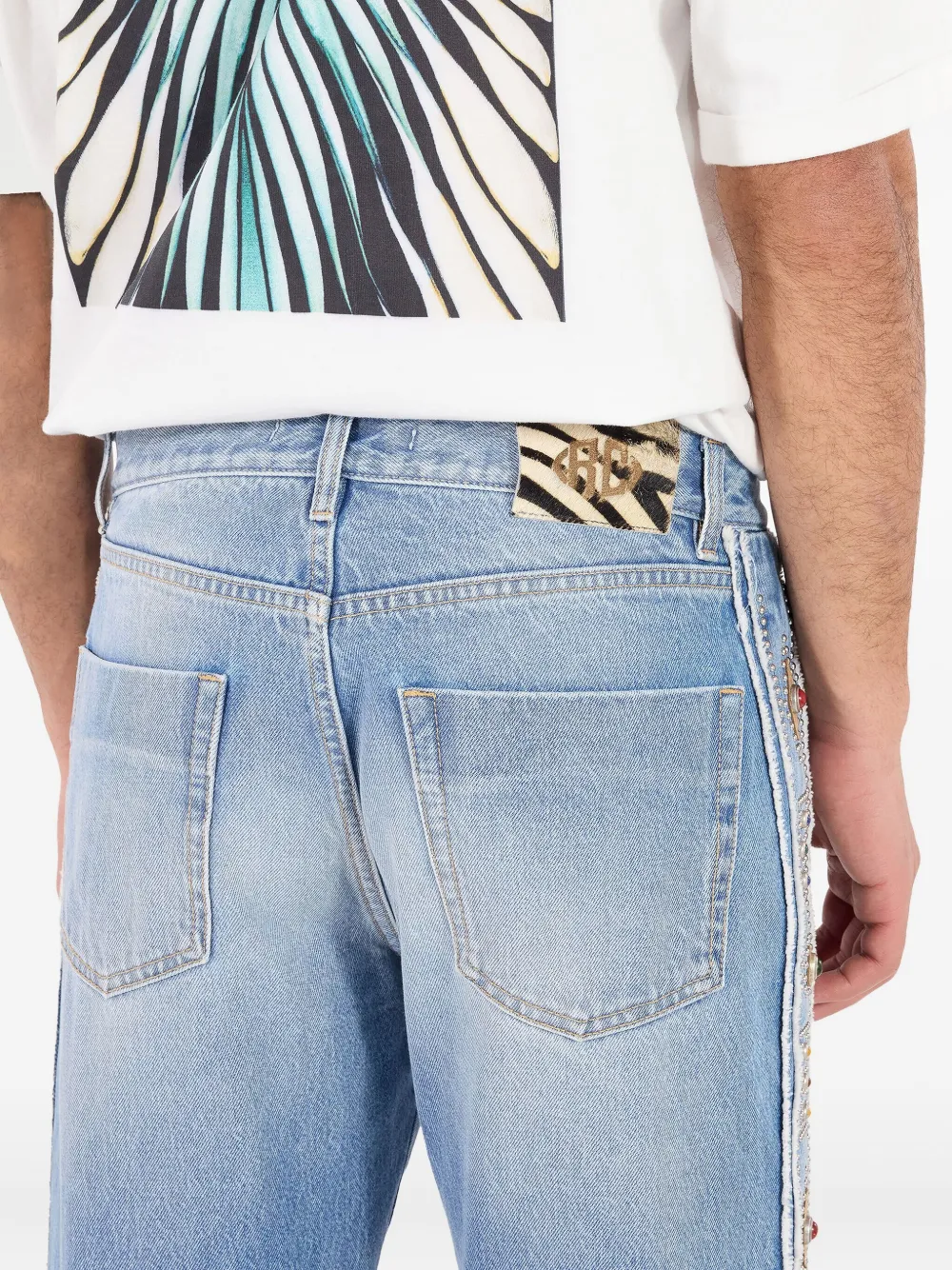 Roberto Cavalli Jeans verfraaid met studs Blauw