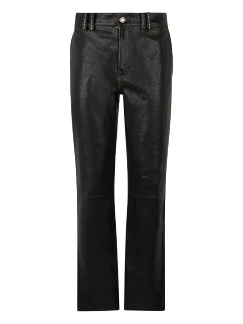 Roberto Cavalli leather straight-leg trousers