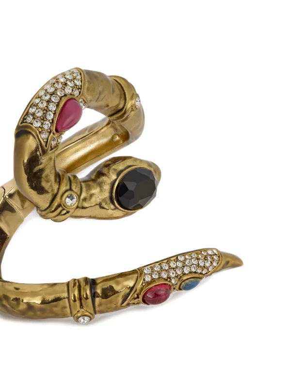 Roberto Cavalli snake-design crystal-embellished Bracelet  display picture 2