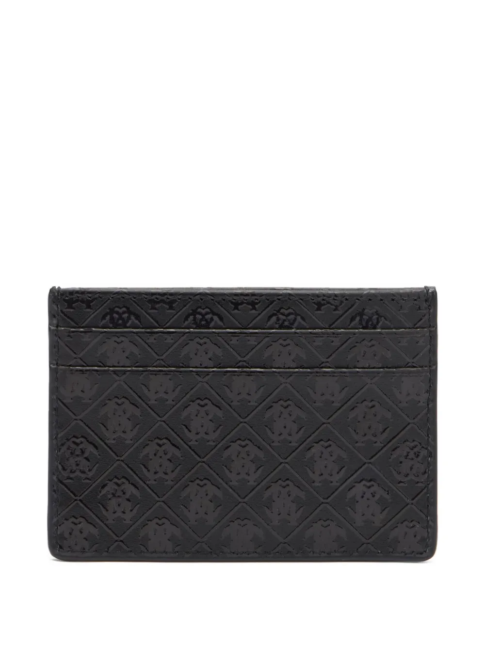 Roberto Cavalli Mirror Snake pasjeshouder met monogram-reliëf Zwart