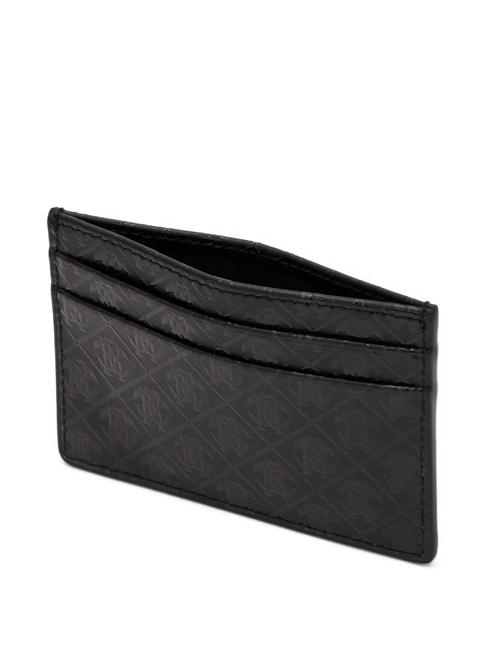Roberto Cavalli Mirror Snake pasjeshouder met monogram-reliëf Zwart