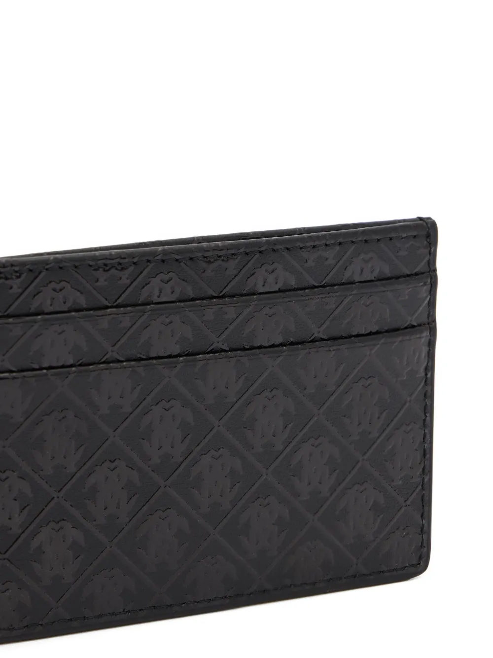 Roberto Cavalli Mirror Snake pasjeshouder met monogram-reliëf Zwart