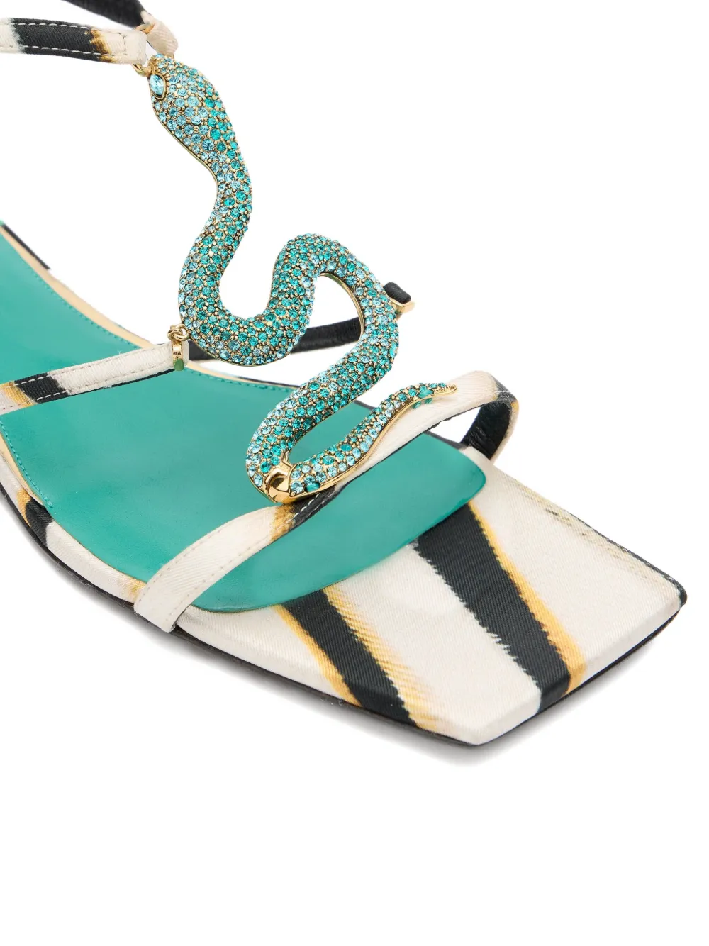 Roberto Cavalli Ray Of Sea Flat Sandals In Multi