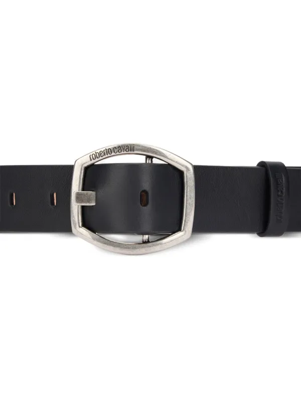Roberto Cavalli geometric-buckle Leather Belt | Black | FARFETCH display picture 3