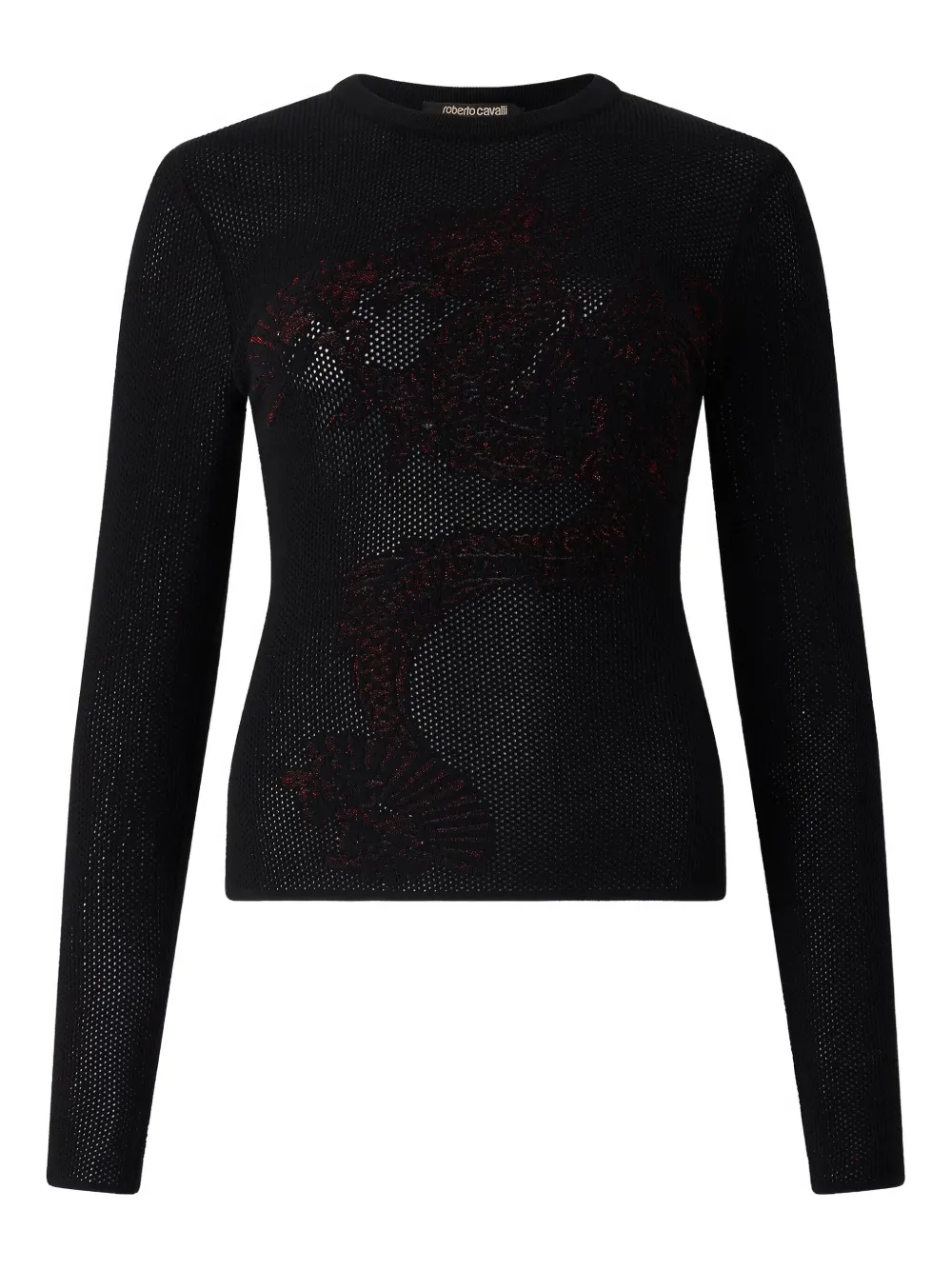 Roberto Cavalli Dragon-embellished Sweater In Black