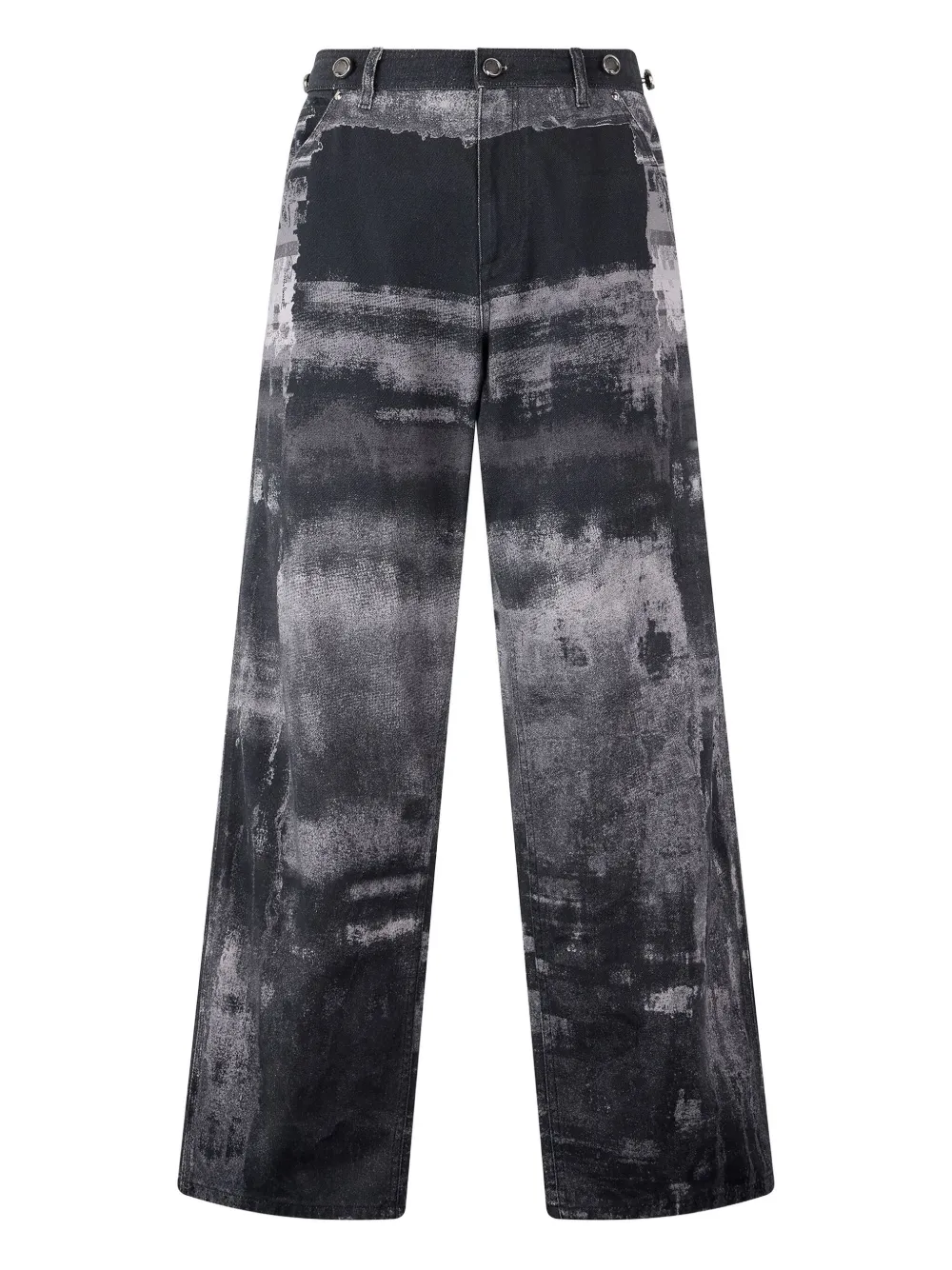 Roberto Cavalli Broek met abstracte print Zwart