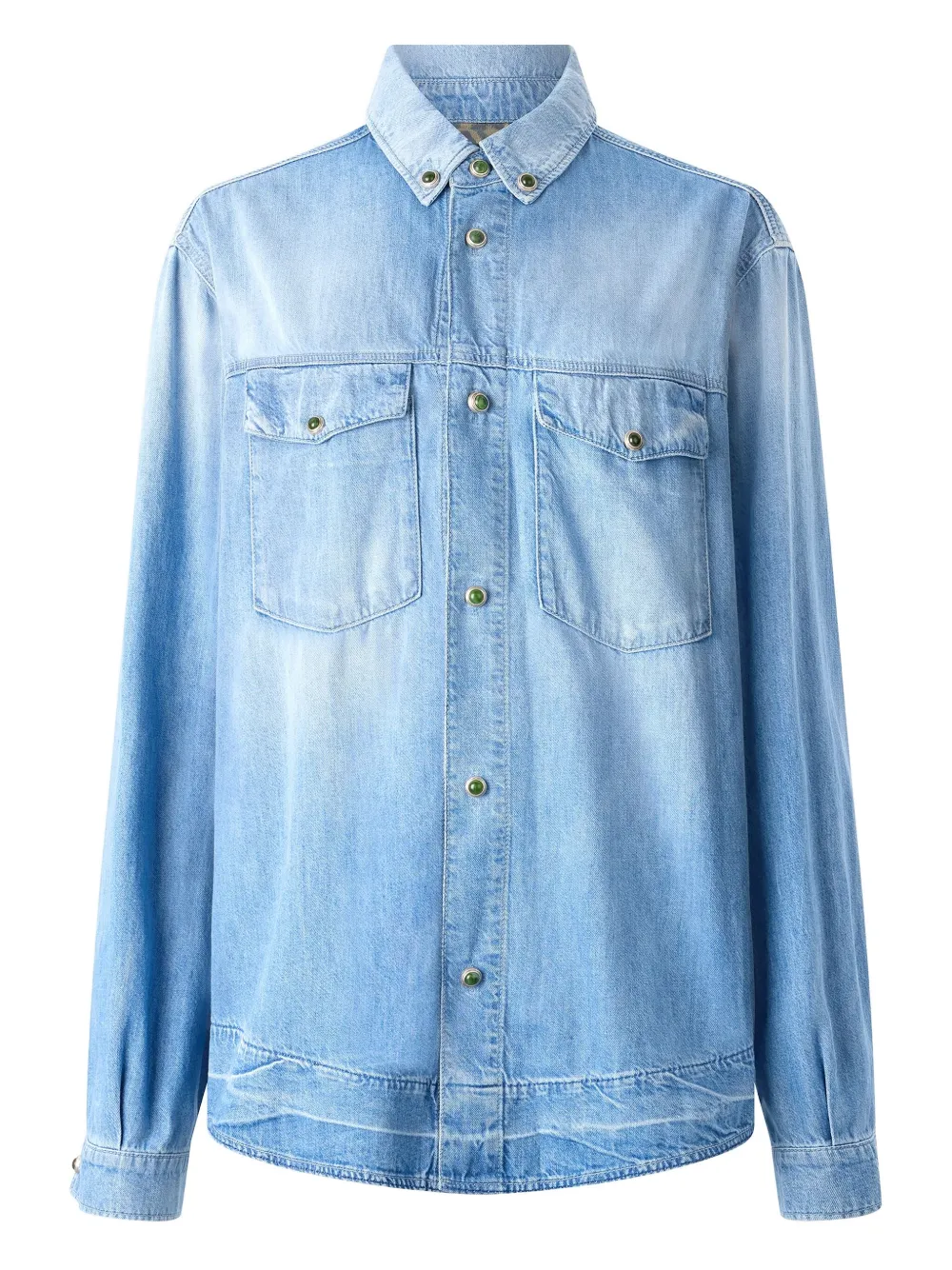 Roberto Cavalli Denim overhemd met drukknopen Blauw