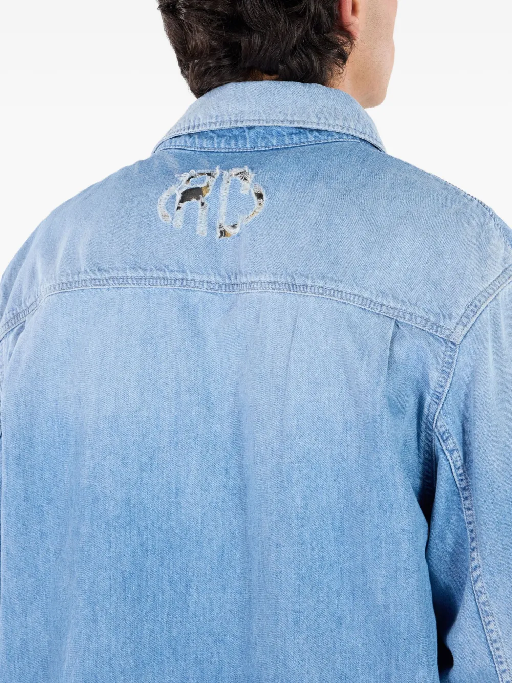 Roberto Cavalli Denim overhemd met drukknopen Blauw