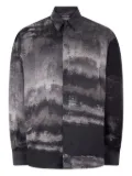 Roberto Cavalli worn gradient-effect silk shirt - Black
