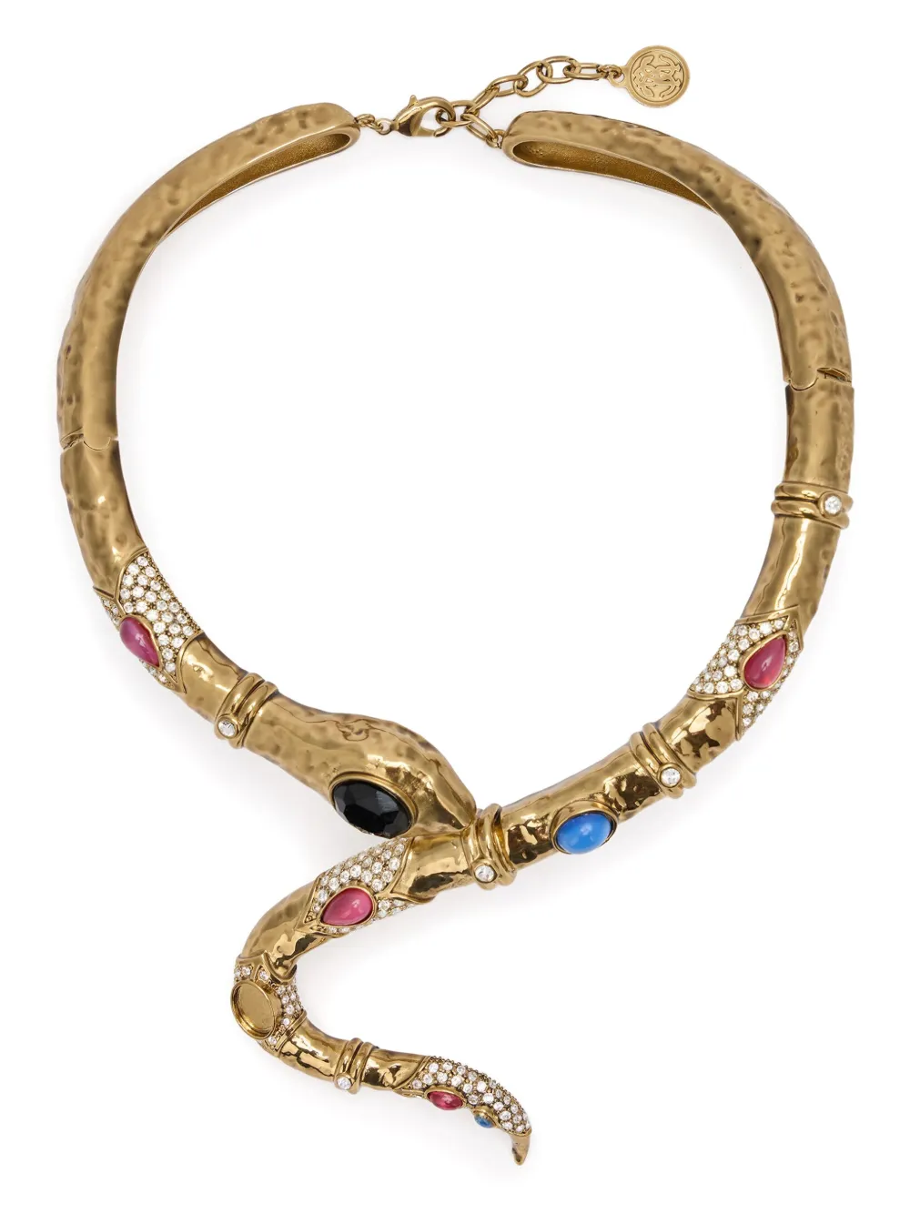 snake-shaped crystal-embellished necklace