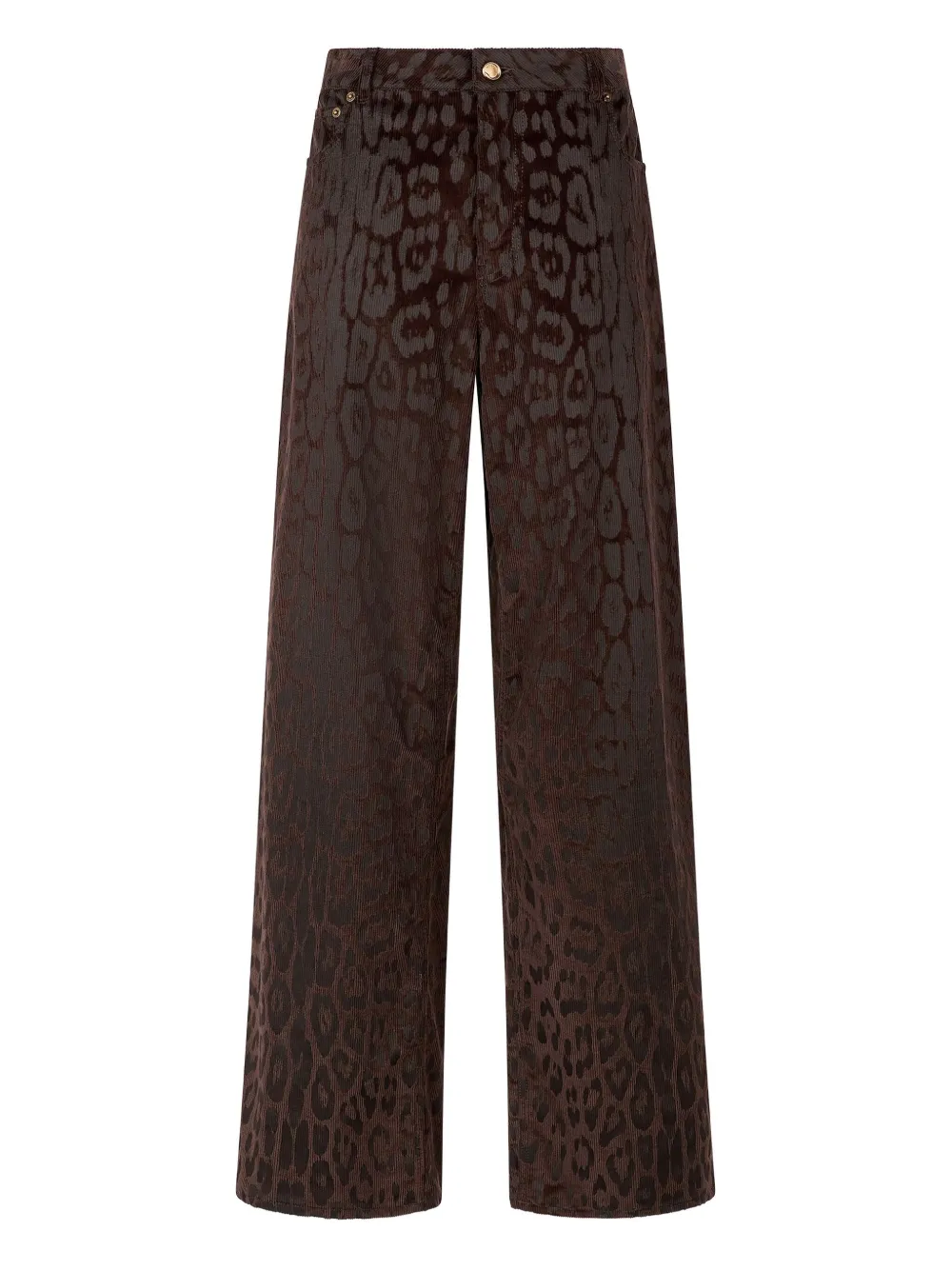 jaguear-print corduroy trousers