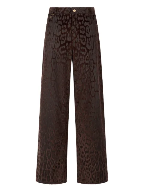 Roberto Cavalli jaguear-print corduroy trousers