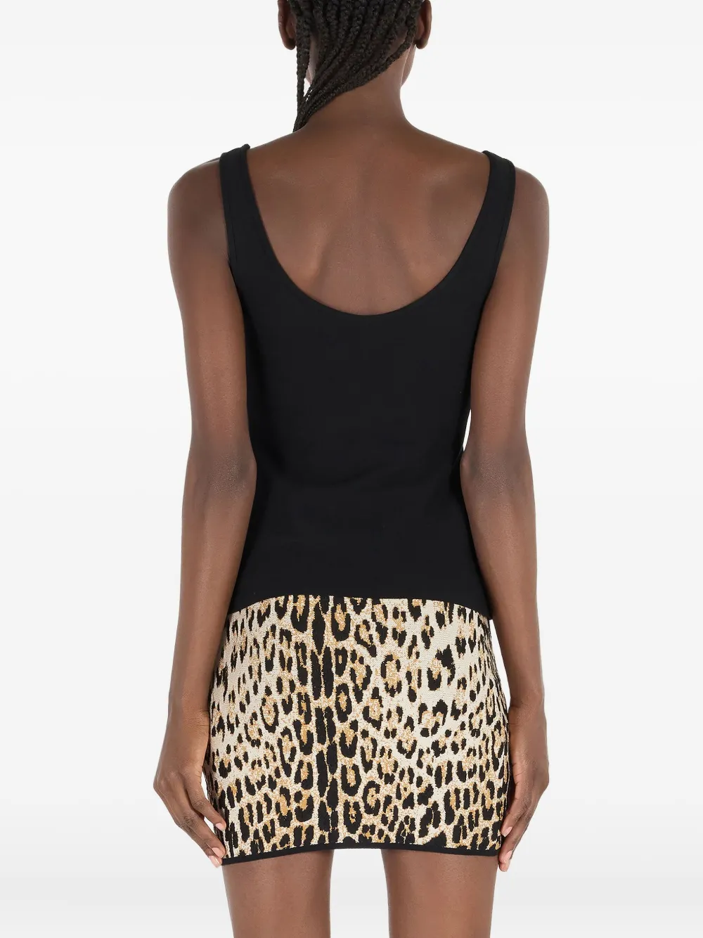 Roberto Cavalli Top met jaguarprint en vlakken Bruin
