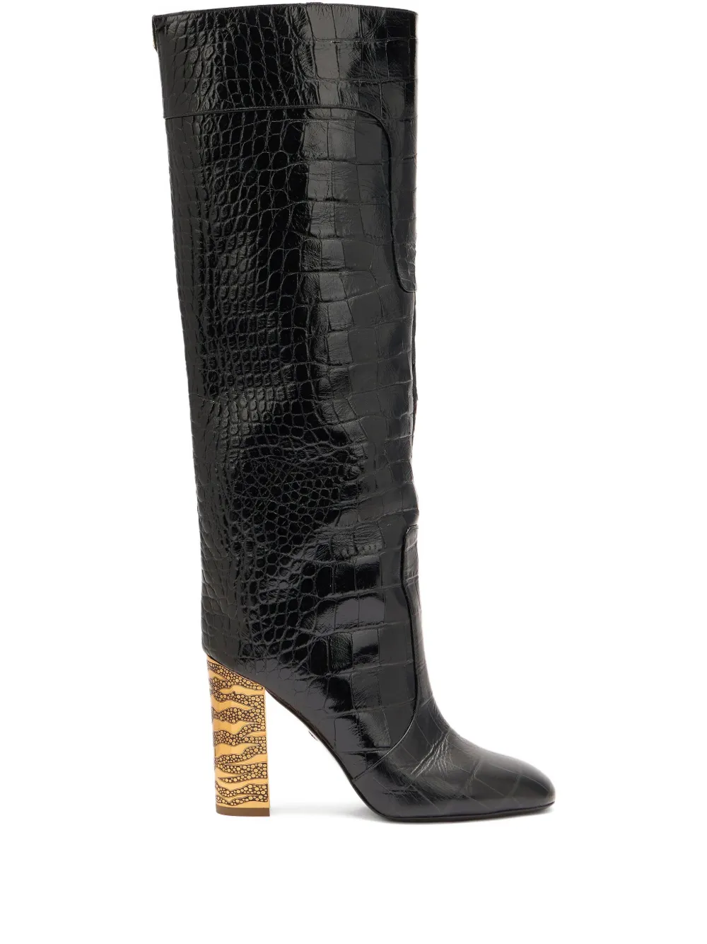 Roberto Cavalli crocodile-effect leather boots Black