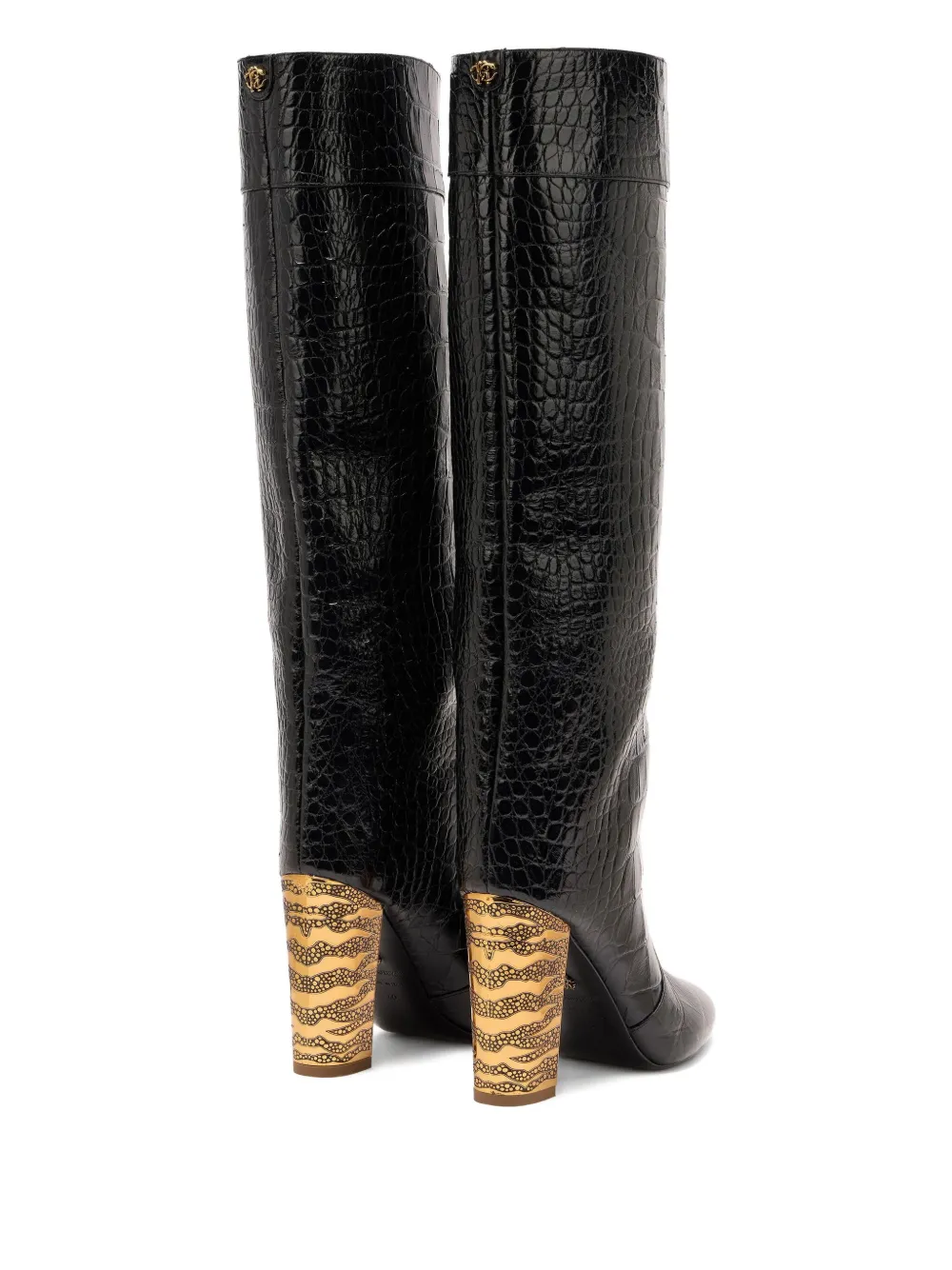 Roberto Cavalli crocodile-effect leather boots Black