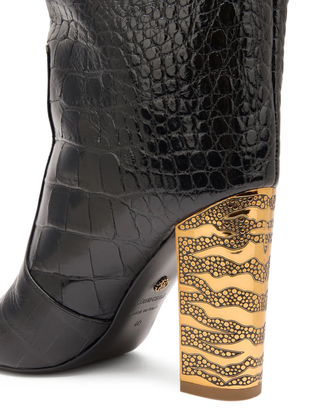 Roberto Cavalli crocodile-effect leather boots Black