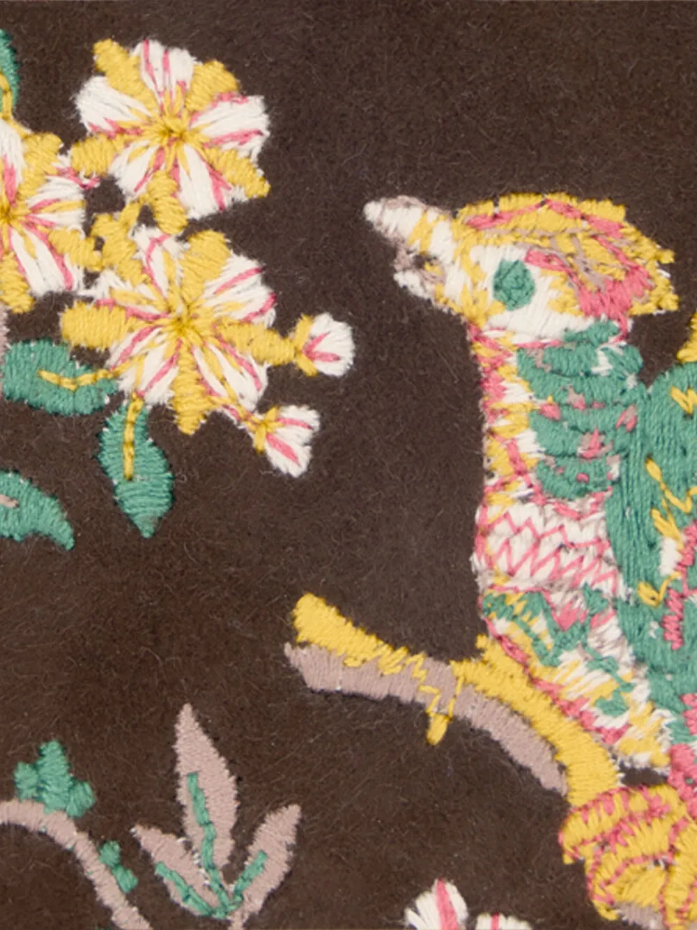 Roberto Cavalli Suède schoudertas met borduurwerk Bruin