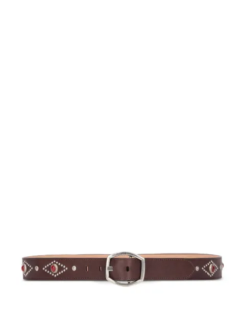 Roberto Cavalli stone-embellished logo buckle belt