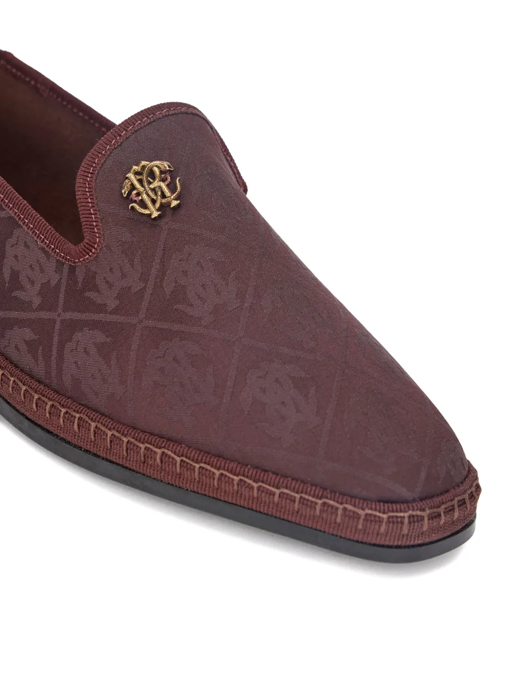 Roberto Cavalli monogram-embellished loafers Brown