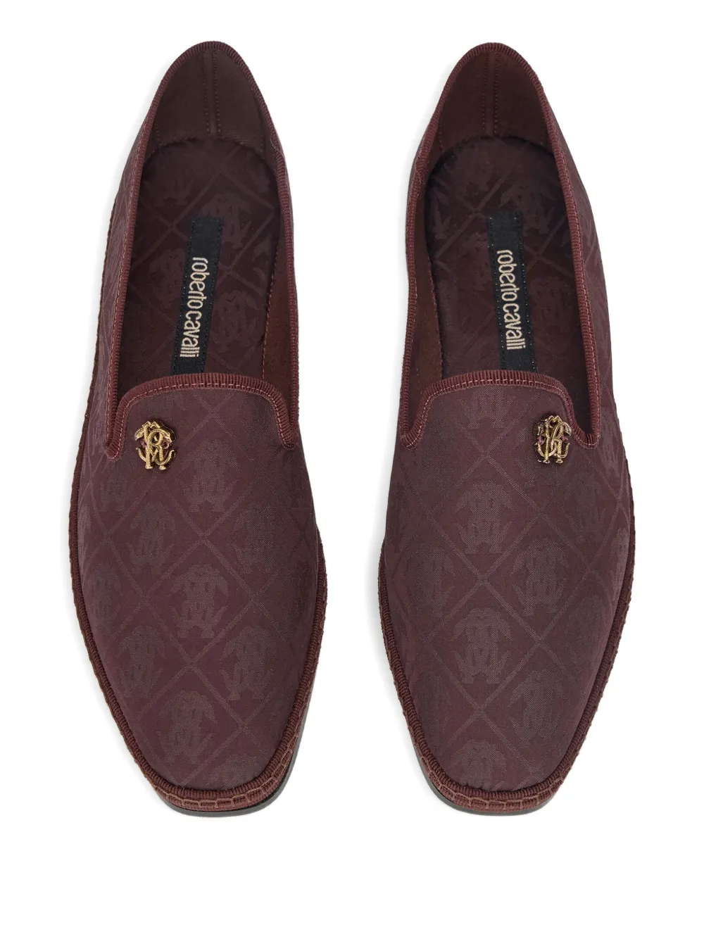 Roberto Cavalli monogram-embellished loafers Brown