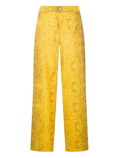 Roberto Cavalli brocade-print straight-leg jeans
