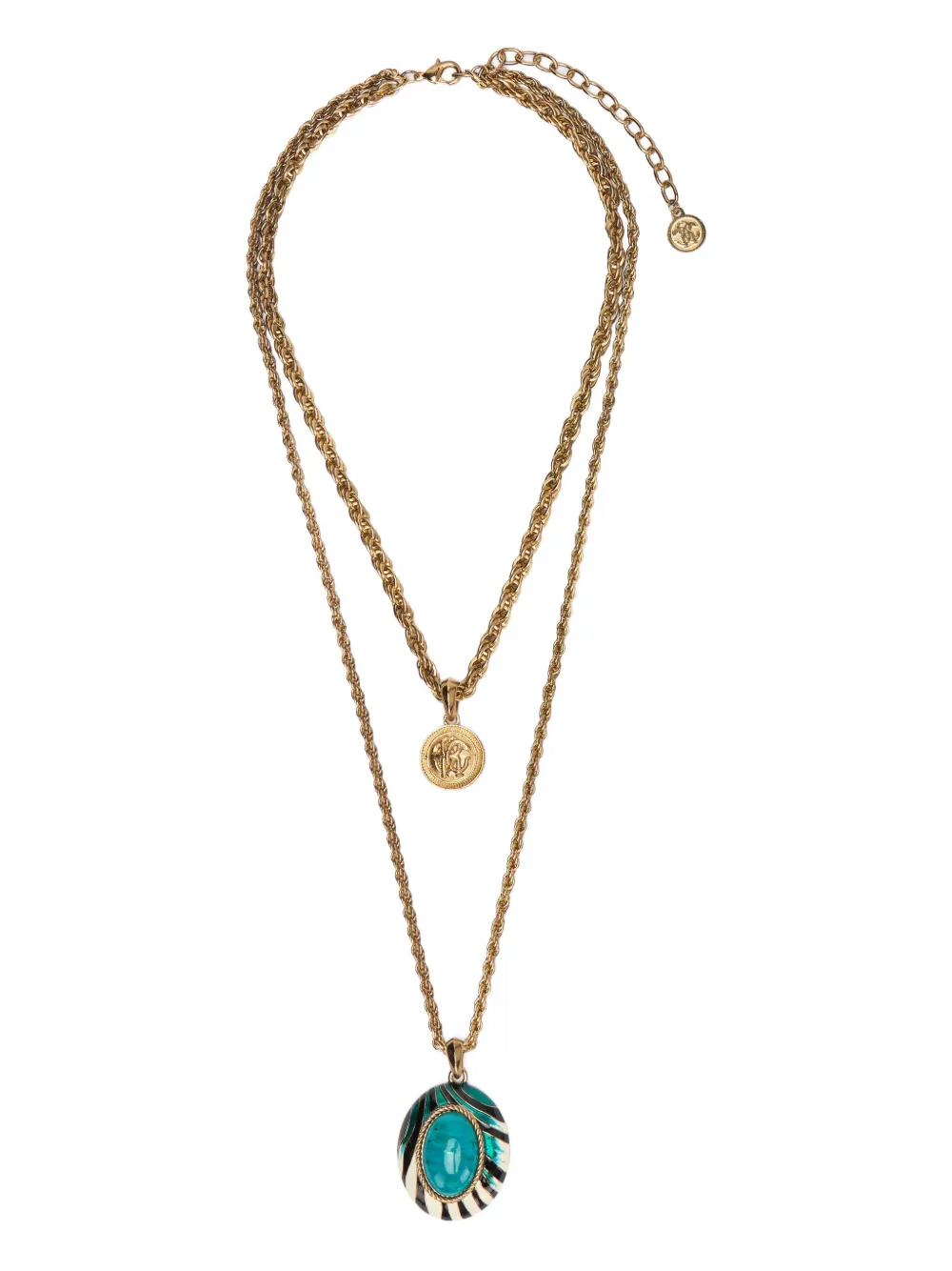 Roberto Cavalli Ray Of Sea-print Rope-chain Necklace In Gold