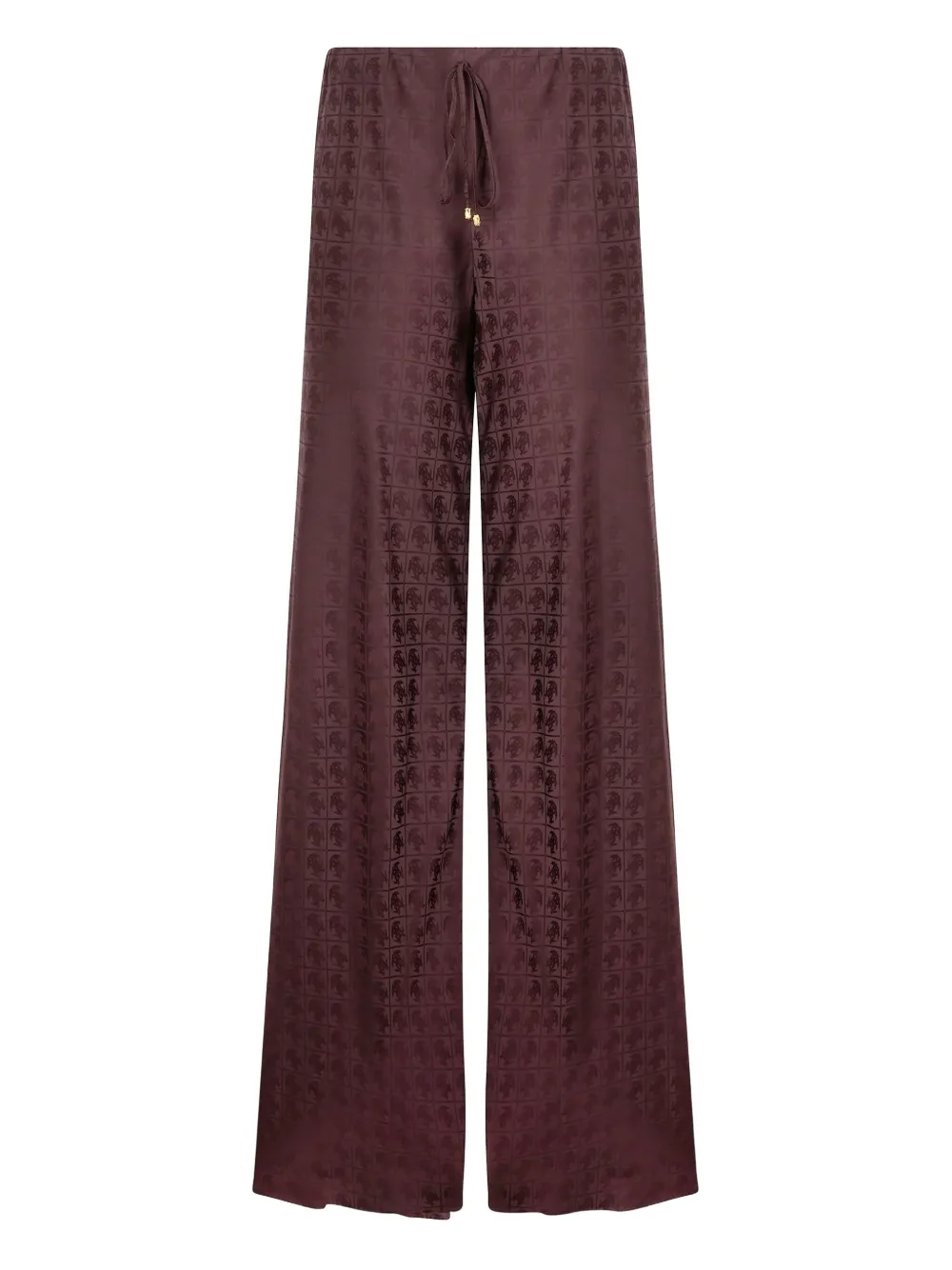 monogram-pattern drawstring trousers