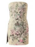 Roberto Cavalli strapless floral-embroidered mini dress - Neutrals