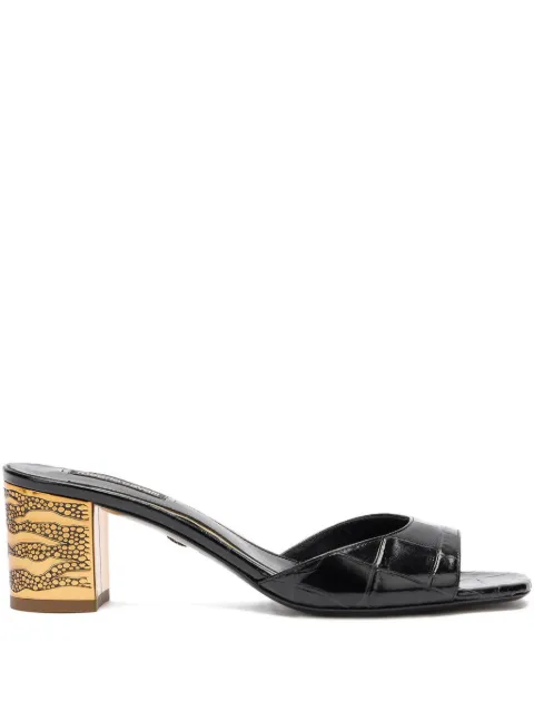 Roberto Cavalli Mule com efeito pele de crocodilo