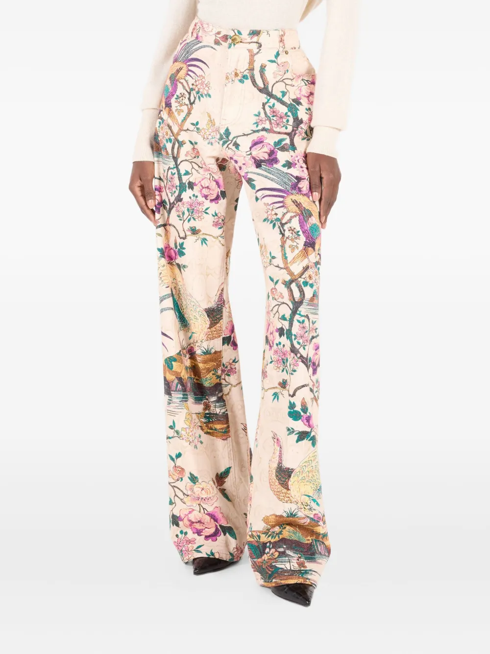 Roberto Cavalli Jeans met bloemenprint D1412